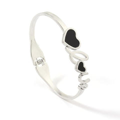 Steel Peach Heart Carved LOVE Art Classic Vintage Jewelry
