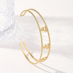 Custom Engraved Stainless Steel Bangle Bracelet