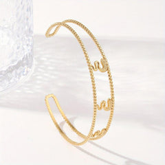 Custom Engraved Stainless Steel Bangle Bracelet