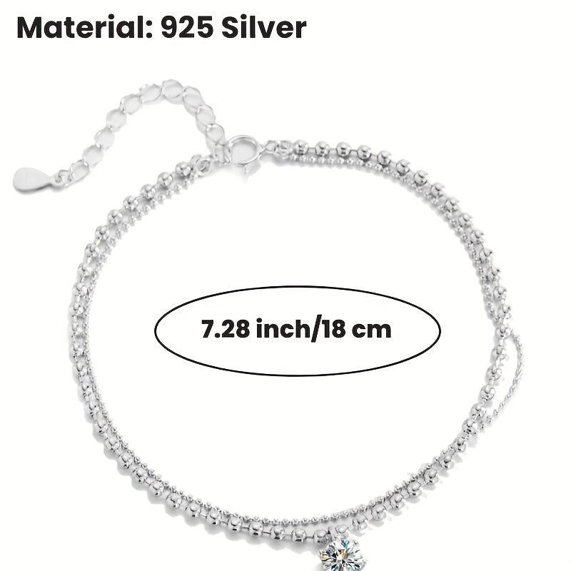 Moissanite Ball Bead Bracelet 925 Silver Casual Bracelet