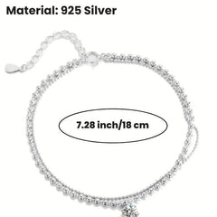 Moissanite Ball Bead Bracelet 925 Silver Casual Bracelet