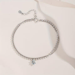 Moissanite Ball Bead Bracelet 925 Silver Casual Bracelet