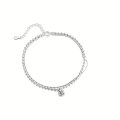 Moissanite Ball Bead Bracelet 925 Silver Casual Bracelet