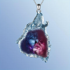 Animal Wolf Head Pendant Necklace Gift For Daughter Son