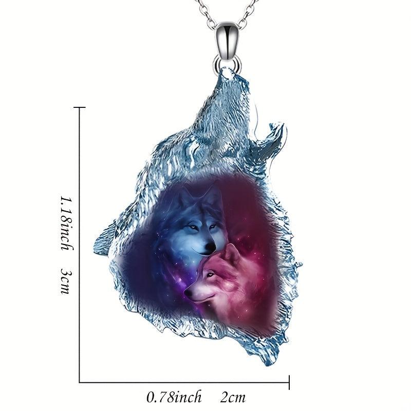 Animal Wolf Head Pendant Necklace Gift For Daughter Son