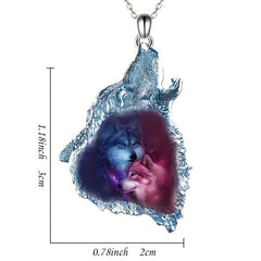 Animal Wolf Head Pendant Necklace Gift For Daughter Son
