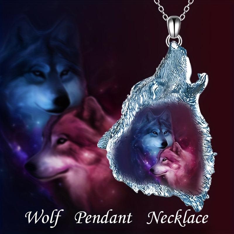 Animal Wolf Head Pendant Necklace Gift For Daughter Son