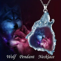 Animal Wolf Head Pendant Necklace Gift For Daughter Son