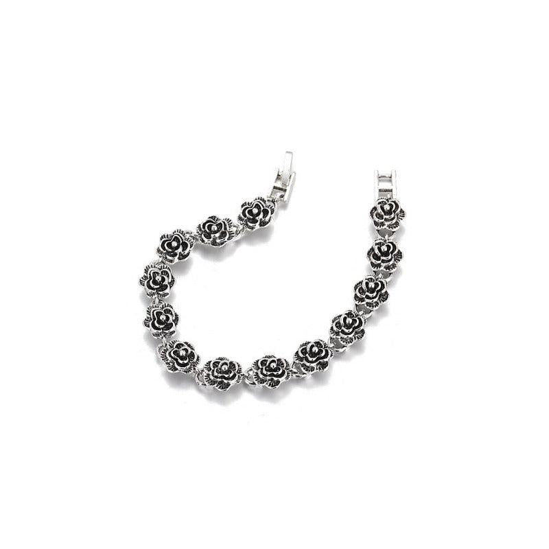 Gothic Punk Vintage Rose Flower Bracelet Hand String Birthday Gift