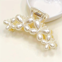 3 Packs Retro Hair Grab Back Head Pearl Large Grab Clip