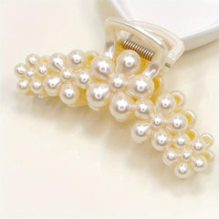 3 Packs Retro Hair Grab Back Head Pearl Large Grab Clip