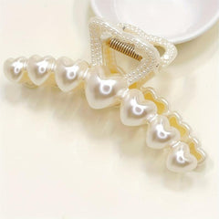 3 Packs Retro Hair Grab Back Head Pearl Large Grab Clip