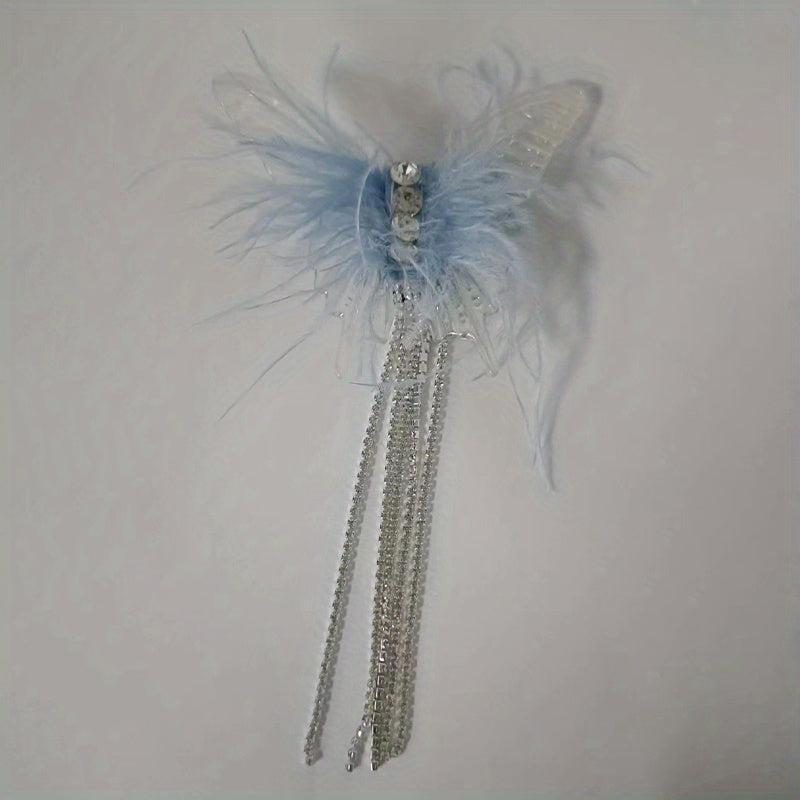 Butterfly Hairpin Mermaid Concubine 3D Feather Headwear