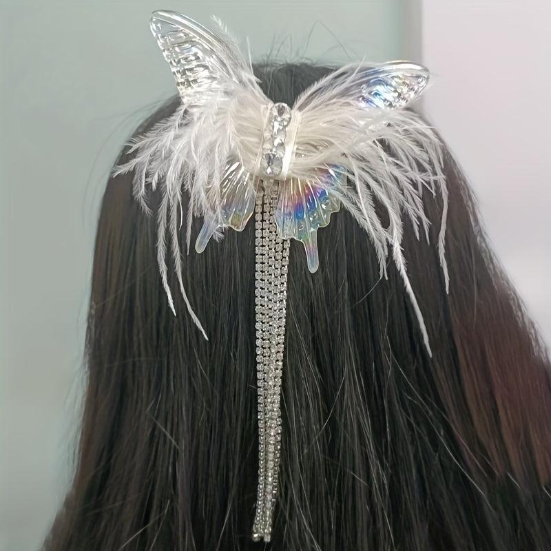 Butterfly Hairpin Mermaid Concubine 3D Feather Headwear