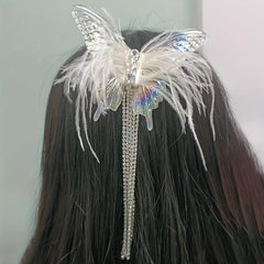 Butterfly Hairpin Mermaid Concubine 3D Feather Headwear