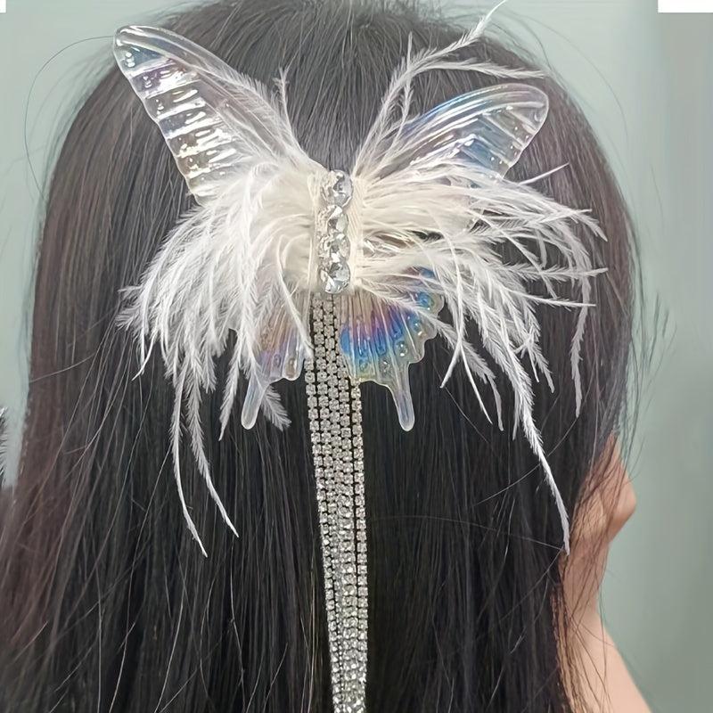 Butterfly Hairpin Mermaid Concubine 3D Feather Headwear