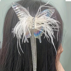 Butterfly Hairpin Mermaid Concubine 3D Feather Headwear