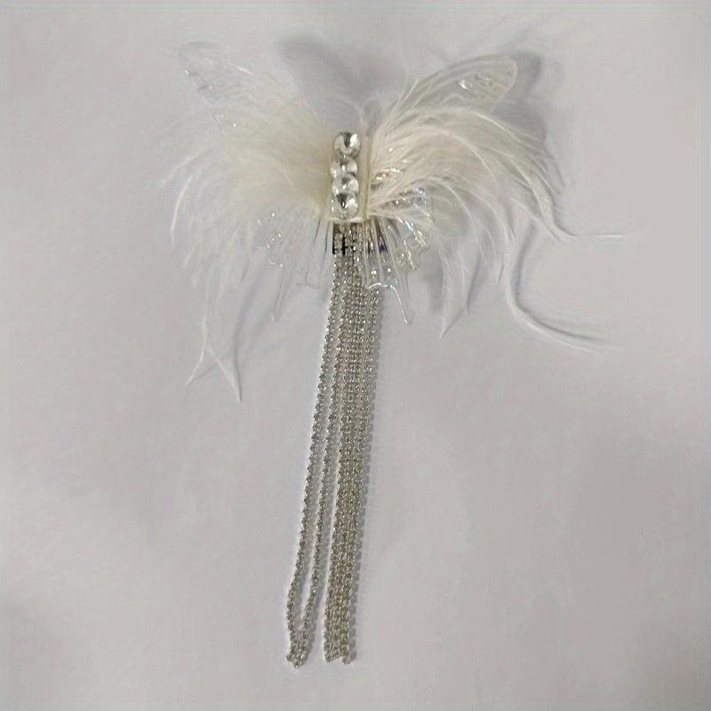 Butterfly Hairpin Mermaid Concubine 3D Feather Headwear