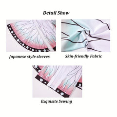 Adult Anime Halloween Costume Cosplay Butterfly Kimono Set