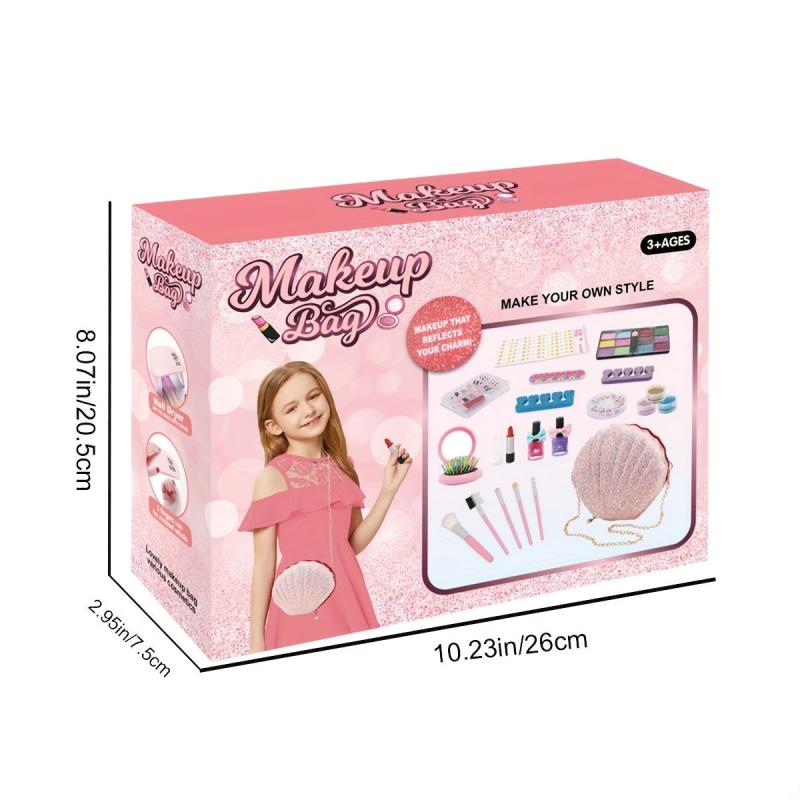 Kids Makeup Kit For Girls Washable Makeup Set Toy With Real Cosmetic Case