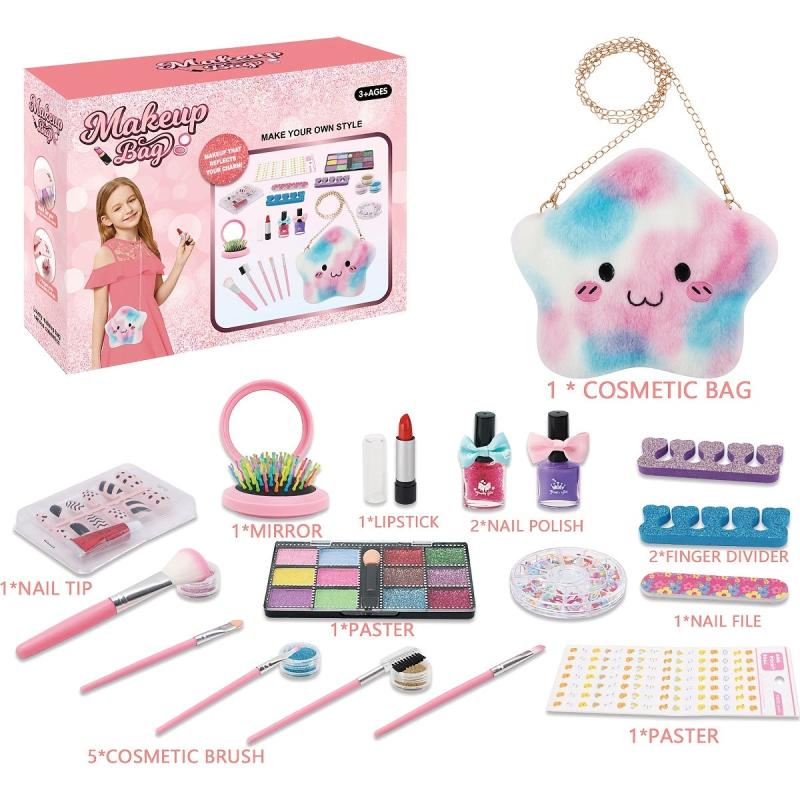 Kids Makeup Kit For Girls Washable Makeup Set Toy With Real Cosmetic Case