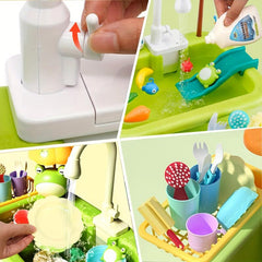 Kids Pretend Play Kitchen Sink Toys Frog Role Play Kitchen Toys Set
