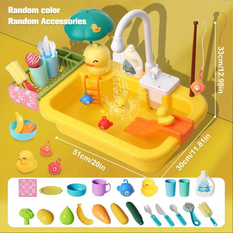 Kids Pretend Play Kitchen Sink Toys Frog Role Play Kitchen Toys Set