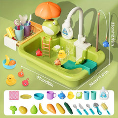 Kids Pretend Play Kitchen Sink Toys Frog Role Play Kitchen Toys Set