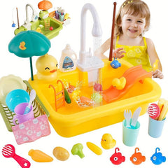 Kids Pretend Play Kitchen Sink Toys Frog Role Play Kitchen Toys Set