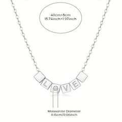 Moissanite Necklace 925 Sterling Silver Pendant Chain Jewelry Decoration Gift