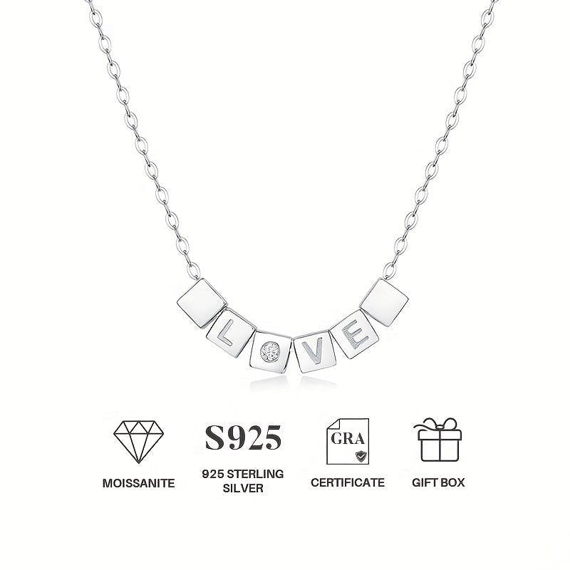 Moissanite Necklace 925 Sterling Silver Pendant Chain Jewelry Decoration Gift
