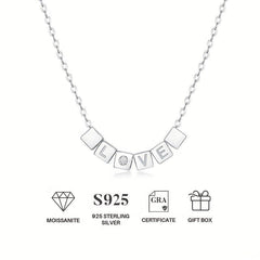 Moissanite Necklace 925 Sterling Silver Pendant Chain Jewelry Decoration Gift