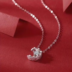 Moissanite Necklace 925 Sterling Silver Pendant Chain Jewelry For Women