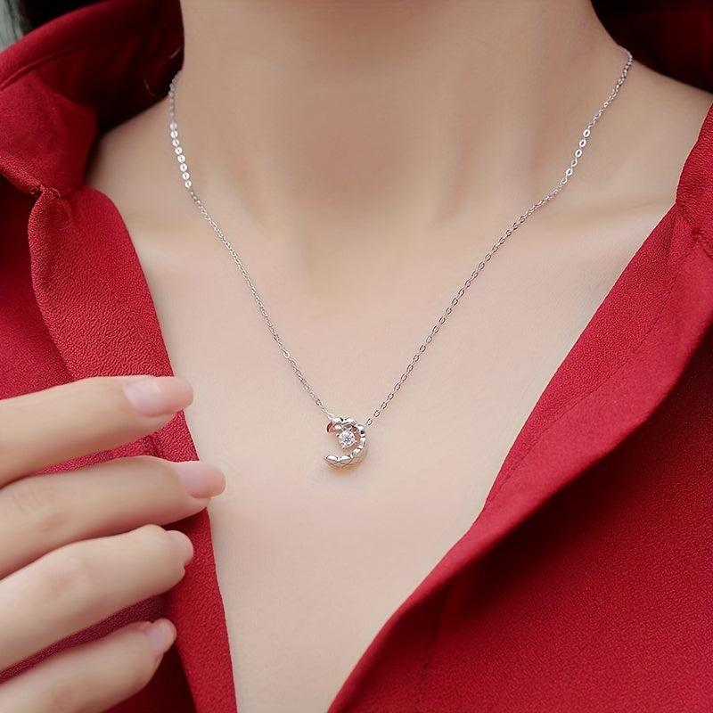 Moissanite Necklace 925 Sterling Silver Pendant Chain Jewelry For Women