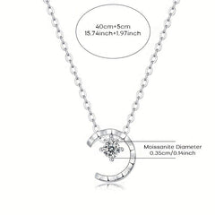 Moissanite Necklace 925 Sterling Silver Pendant Chain Jewelry For Women