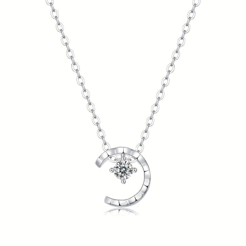 Moissanite Necklace 925 Sterling Silver Pendant Chain Jewelry For Women