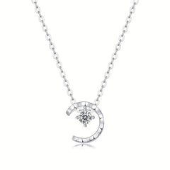 Moissanite Necklace 925 Sterling Silver Pendant Chain Jewelry For Women