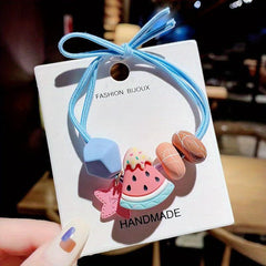 Colorful Fruit Scrunchie Hair Rope Children's Hair Ring