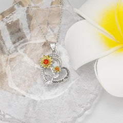 Beautiful Sunflower Heart Necklace for Women and Girls