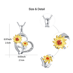 Beautiful Sunflower Heart Necklace for Women and Girls