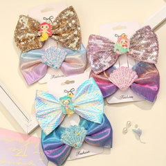 Rain Elf Butterfly Wings Mermaid Shell Clip Girl Suit Hairpin