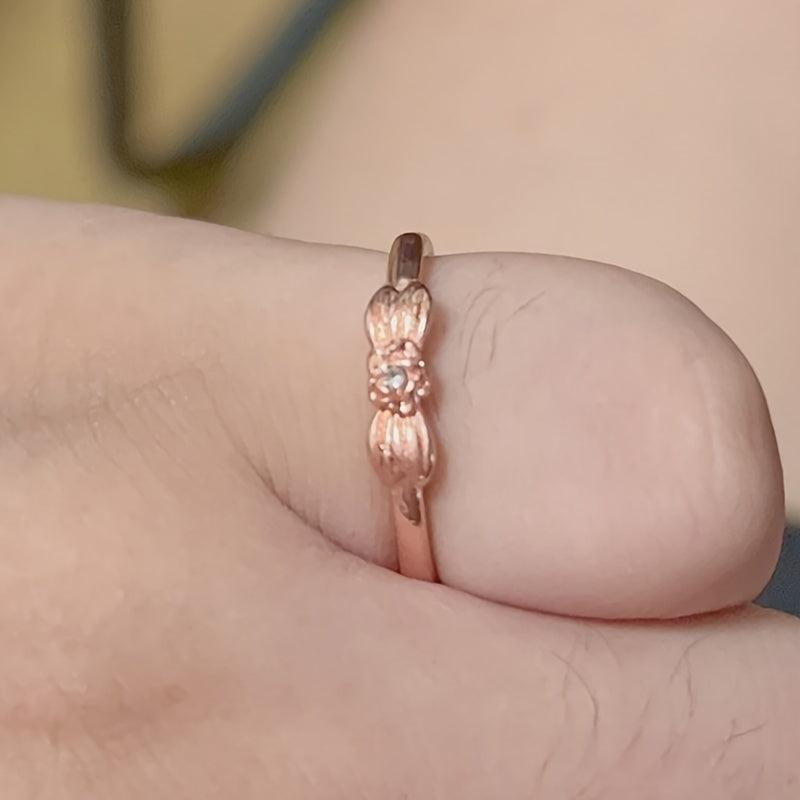 Zircon Ladies Engagement Ring Bow Ring Christmas Ring