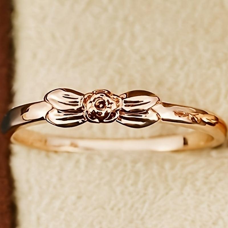 Zircon Ladies Engagement Ring Bow Ring Christmas Ring