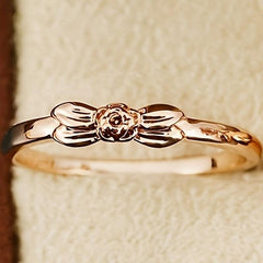 Zircon Ladies Engagement Ring Bow Ring Christmas Ring