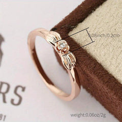Zircon Ladies Engagement Ring Bow Ring Christmas Ring