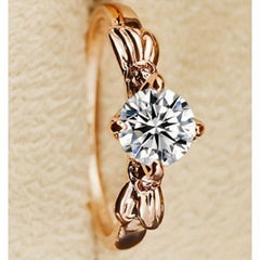 Zircon Girls Engagement Ring Rose Golden Plated Wedding Ring