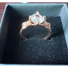 Zircon Girls Engagement Ring Rose Golden Plated Wedding Ring