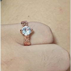 Zircon Girls Engagement Ring Rose Golden Plated Wedding Ring