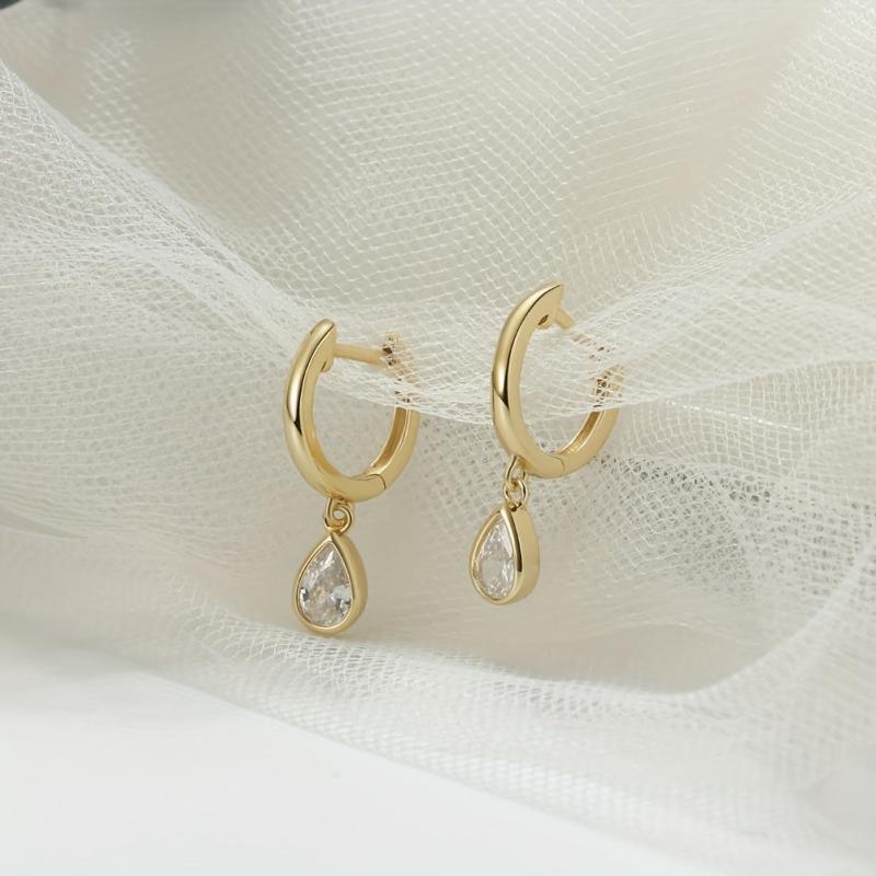 Golden Plated Silvery Hoop Earrings for Women