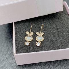 Opal Little Rabbit Pendant Earrings